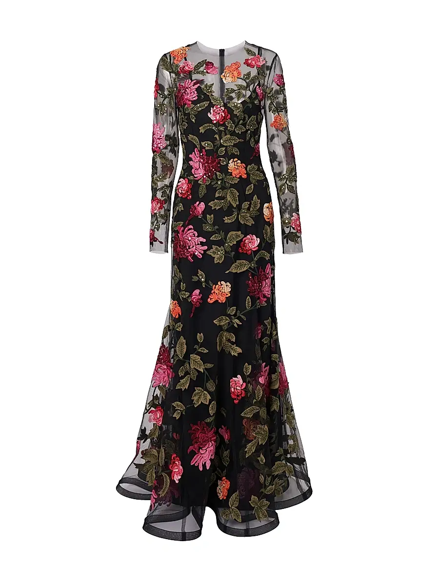 Carolina Herrera Women's Embroidered Sequin-Embellished Gown