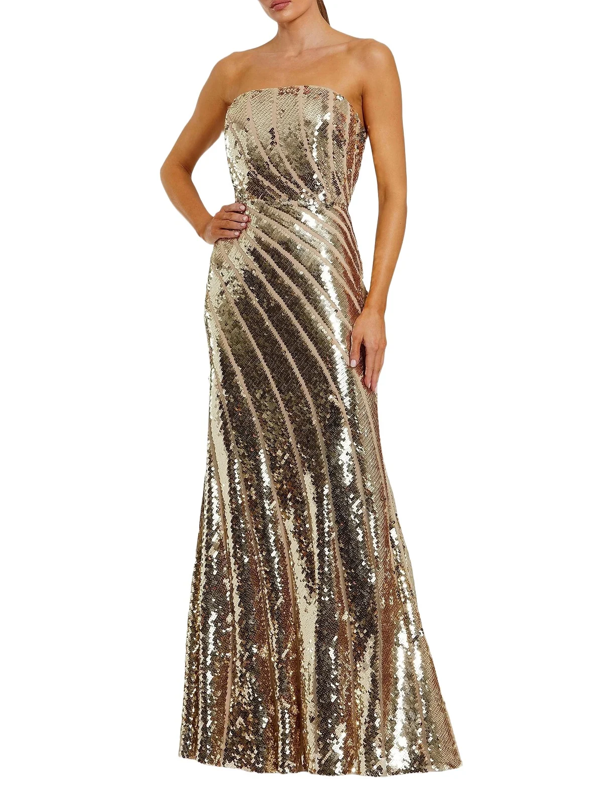 Women's Evening Sequined Strapless Trumpet Gown Women's Evening Sequined Strapless Trumpet Gown