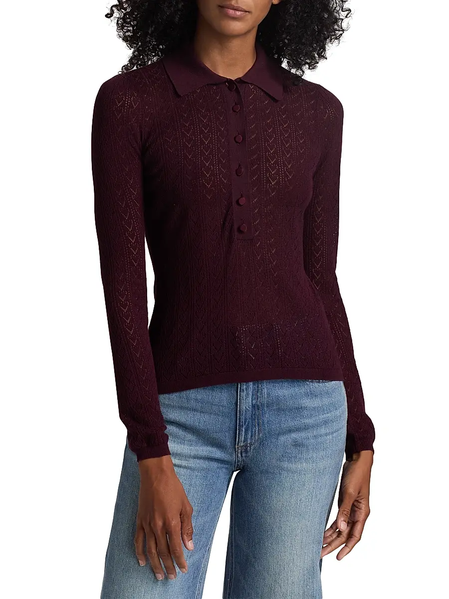 Generation Love Women's Channah Heart Pointelle Knit Sweater | Thumbnail 3 Generation Love Women's Channah Heart Pointelle Knit Sweater | Thumbnail 3