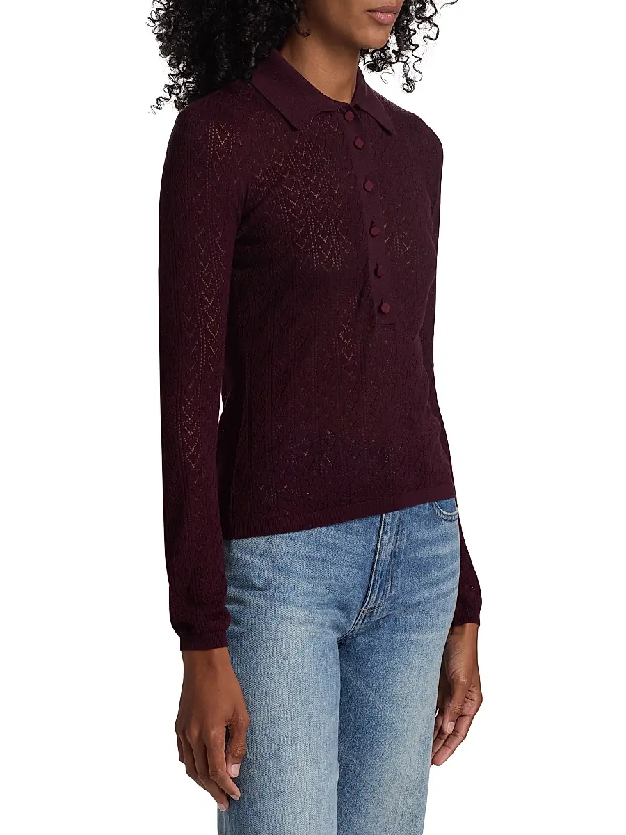 Generation Love Women's Channah Heart Pointelle Knit Sweater | Thumbnail 4 Generation Love Women's Channah Heart Pointelle Knit Sweater | Thumbnail 4