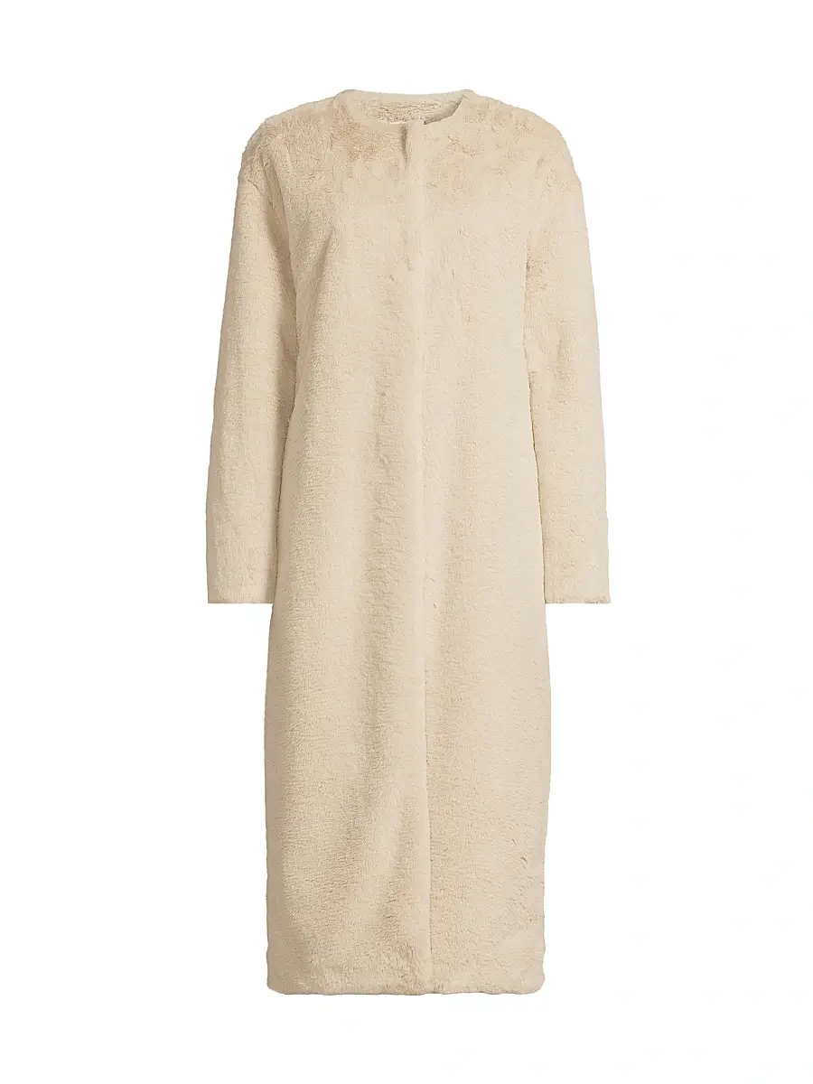 Et Ochs Women's Theo Faux Fur Car Coat - Putty | Image 1 Et Ochs Women's Theo Faux Fur Car Coat - Putty | Image 1