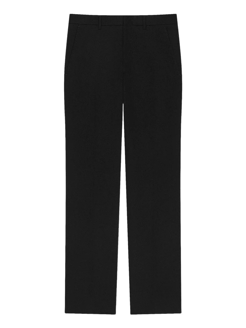Men's Straight Leg Tailored Trousers in Wool - Black Men's Straight Leg Tailored Trousers in Wool - Black