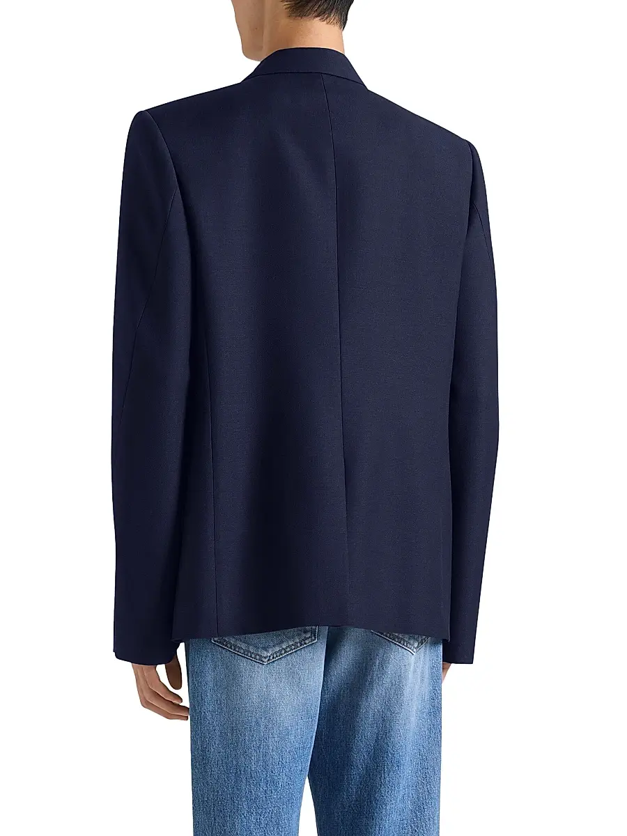 Givenchy Men's Single-Breasted Blazer in Wool and Mohair - Navy | Thumbnail 3 Givenchy Men's Single-Breasted Blazer in Wool and Mohair - Navy | Thumbnail 3
