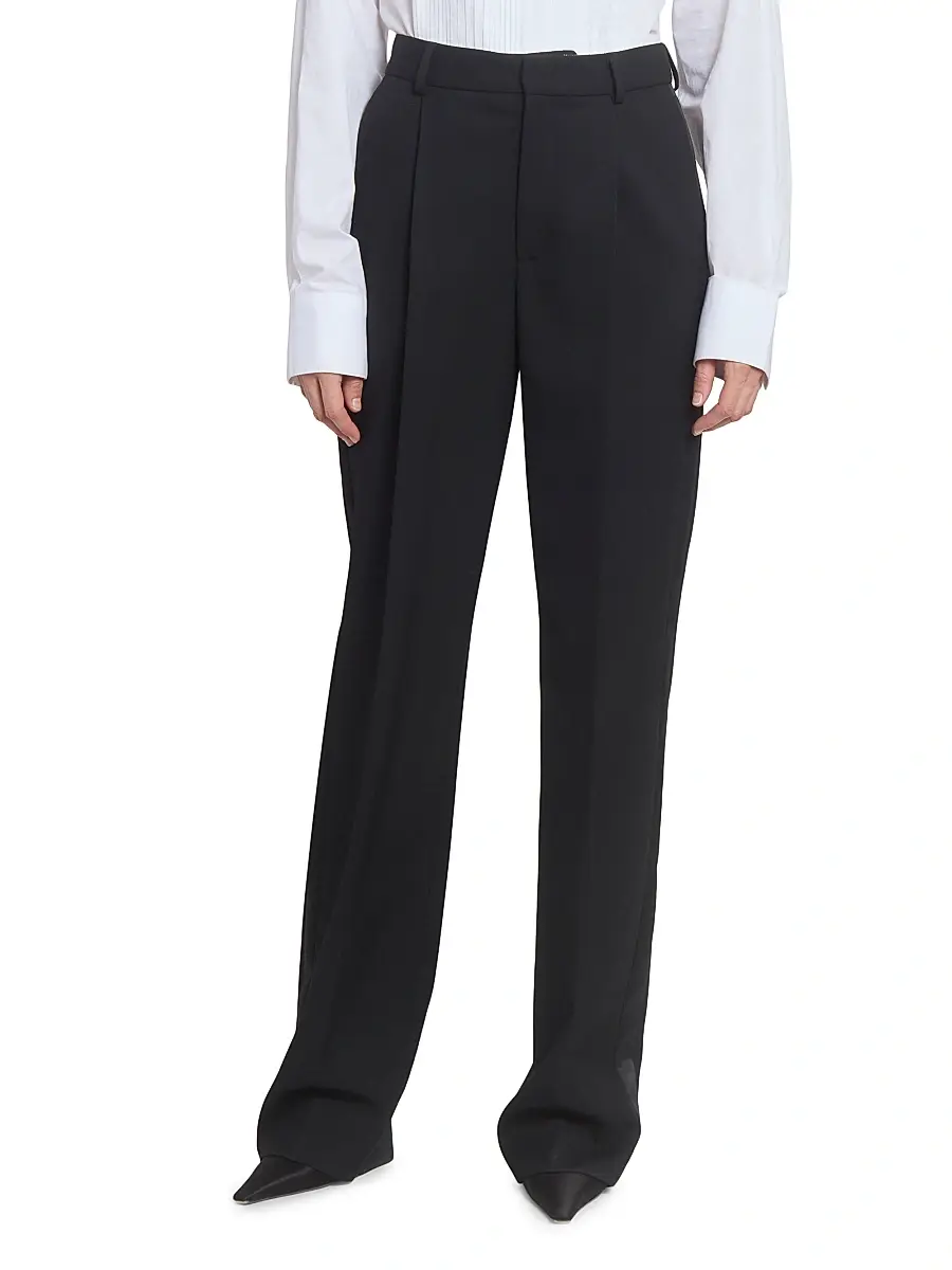 Victoria Beckham Women's Tailored Straight-Leg Trousers - Black | Thumbnail 3