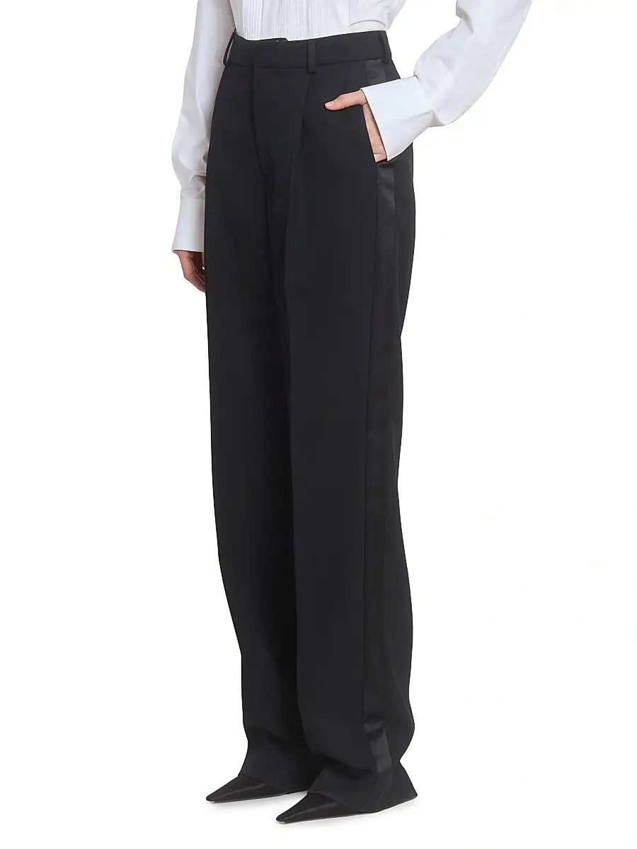 Victoria Beckham Women's Tailored Straight-Leg Trousers - Black | Thumbnail 4