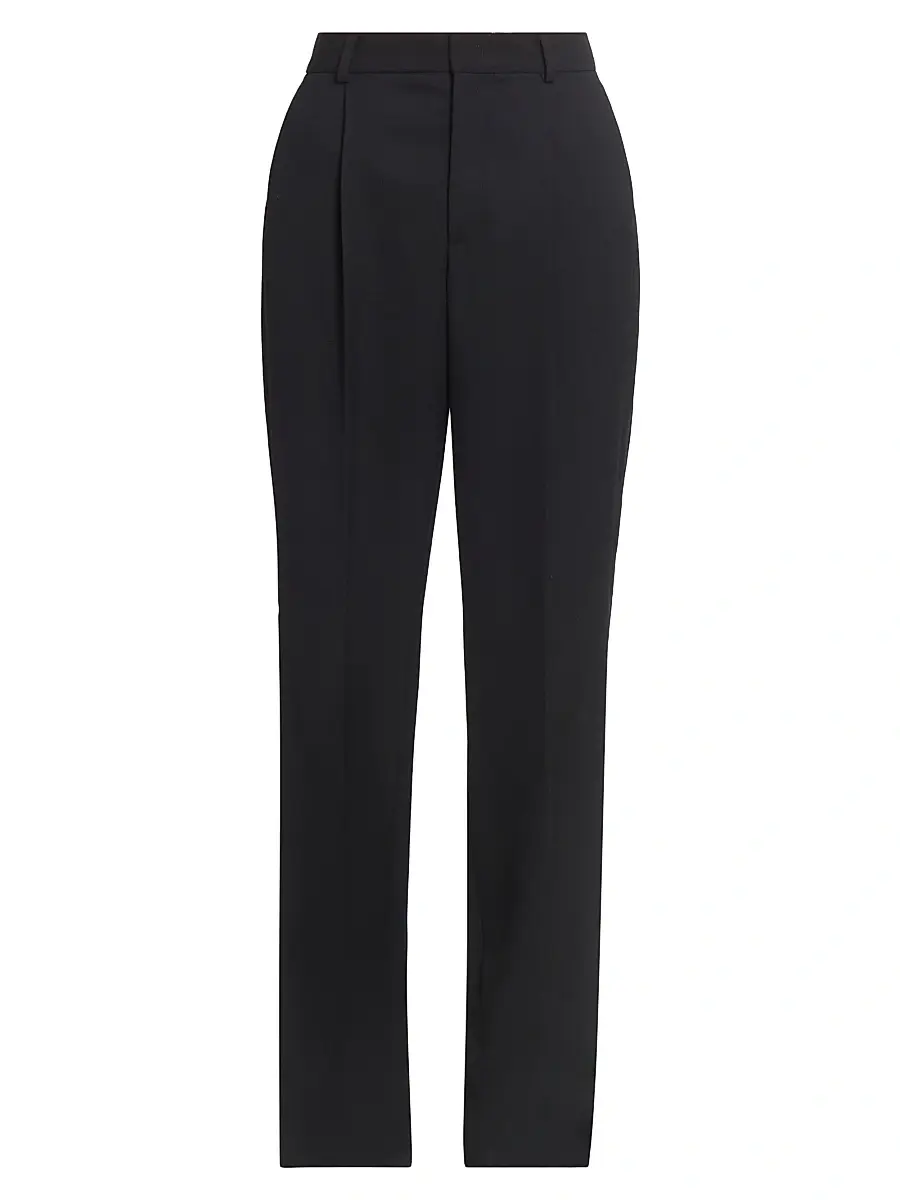 Women's Tailored Straight-Leg Trousers - Black