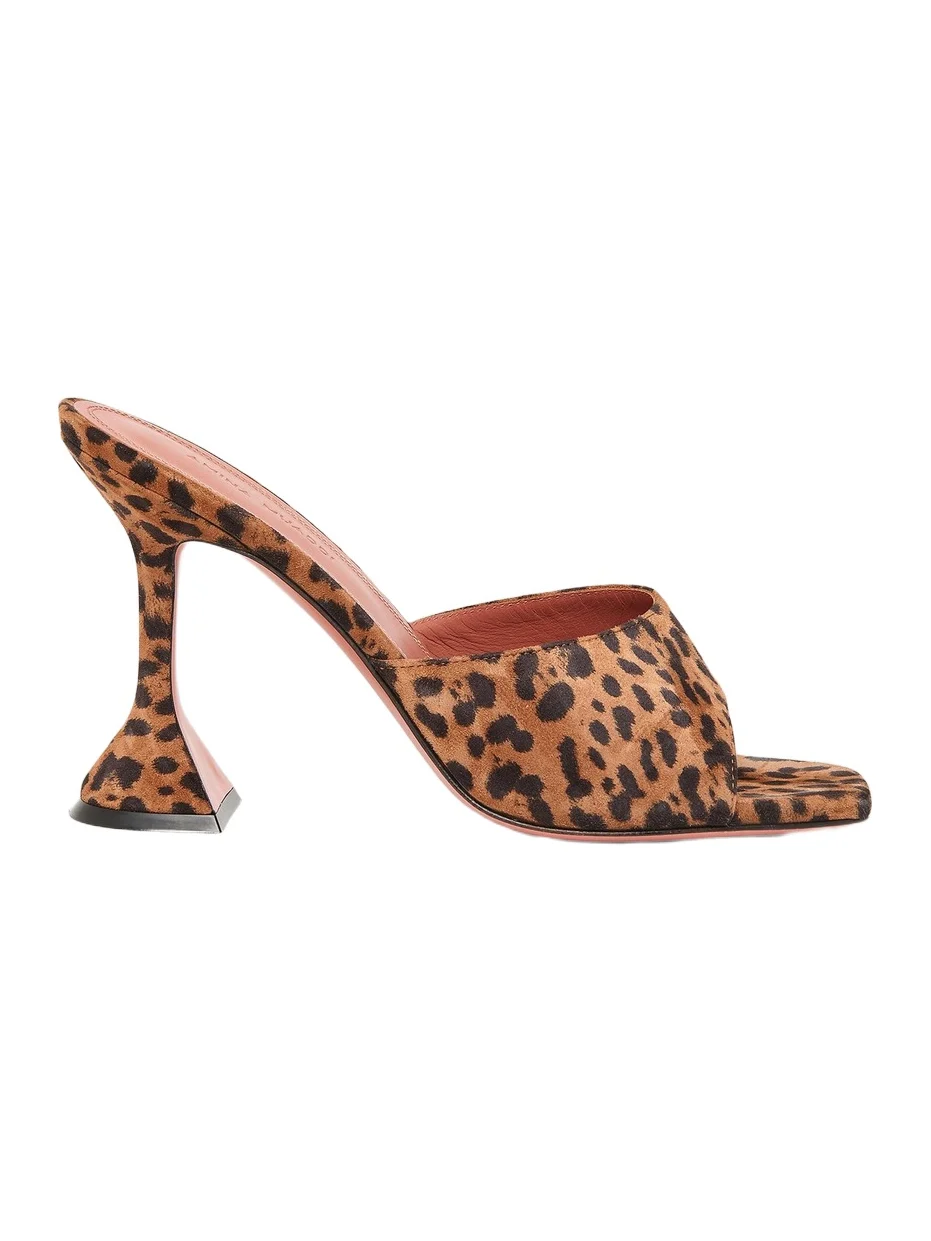 Amina Muaddi Women's Lupita 95MM Leopard-Printed Leather Mules