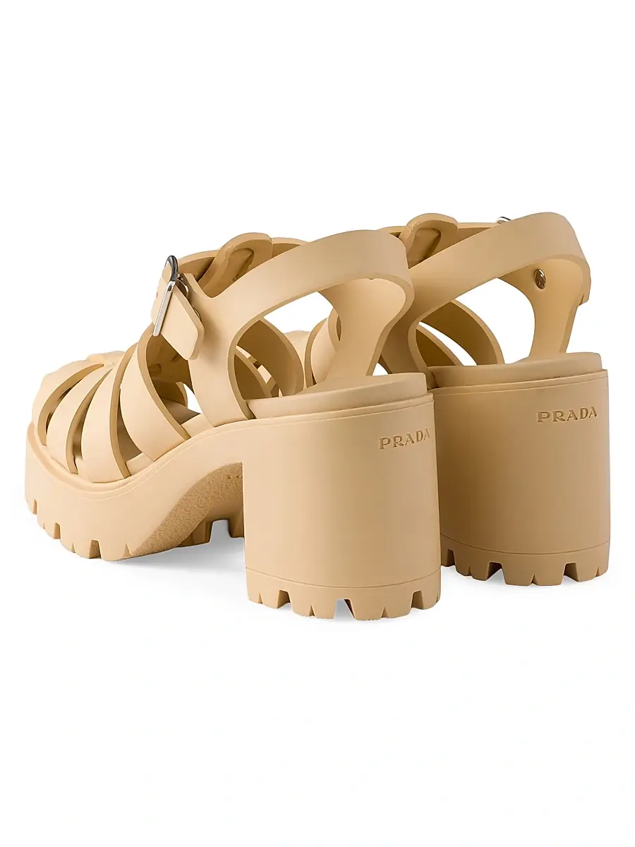 Prada Women's Rubber Platform Sandals | Thumbnail 3