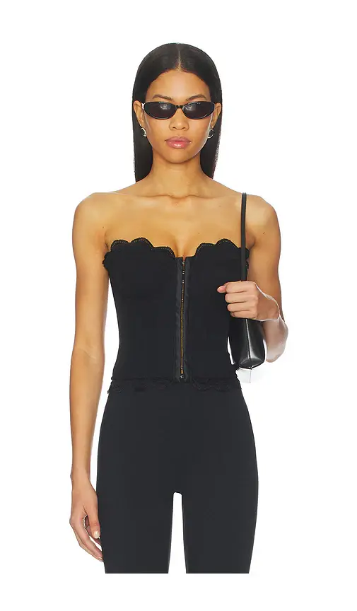 Good American Matte Jersey Lace Trim Bustier | Image 1 Good American Matte Jersey Lace Trim Bustier | Image 1