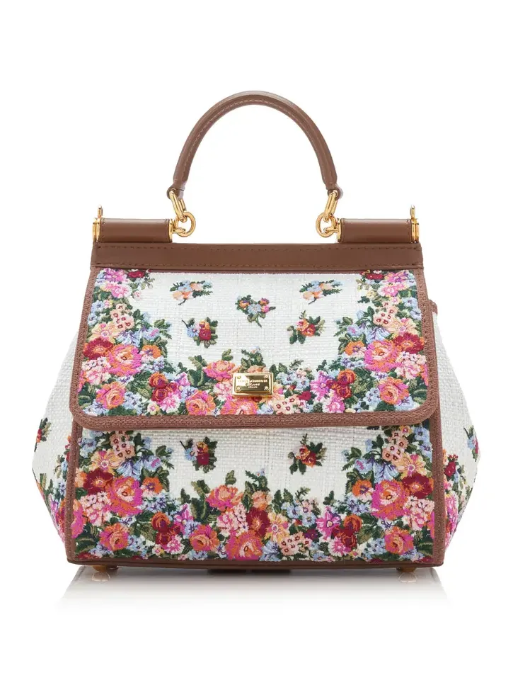 Dolce & Gabbana Re-Edition 2000's Sicily Canvas Floral Bag