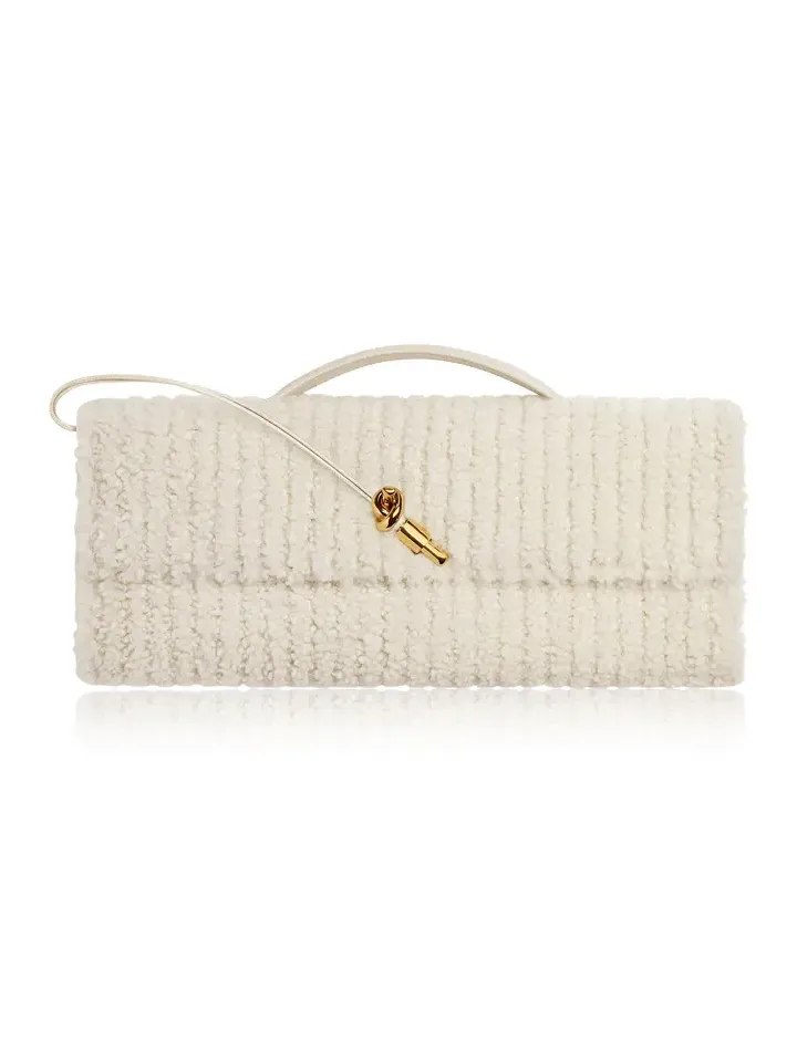 Andiamo Corduroy-Shearling Clutch