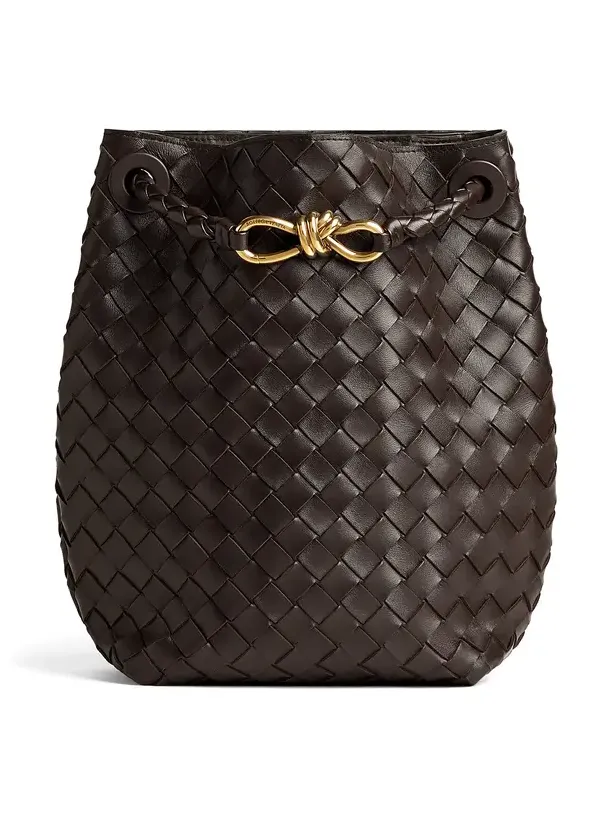 Small Andiamo Intrecciato Leather Bucket Bag