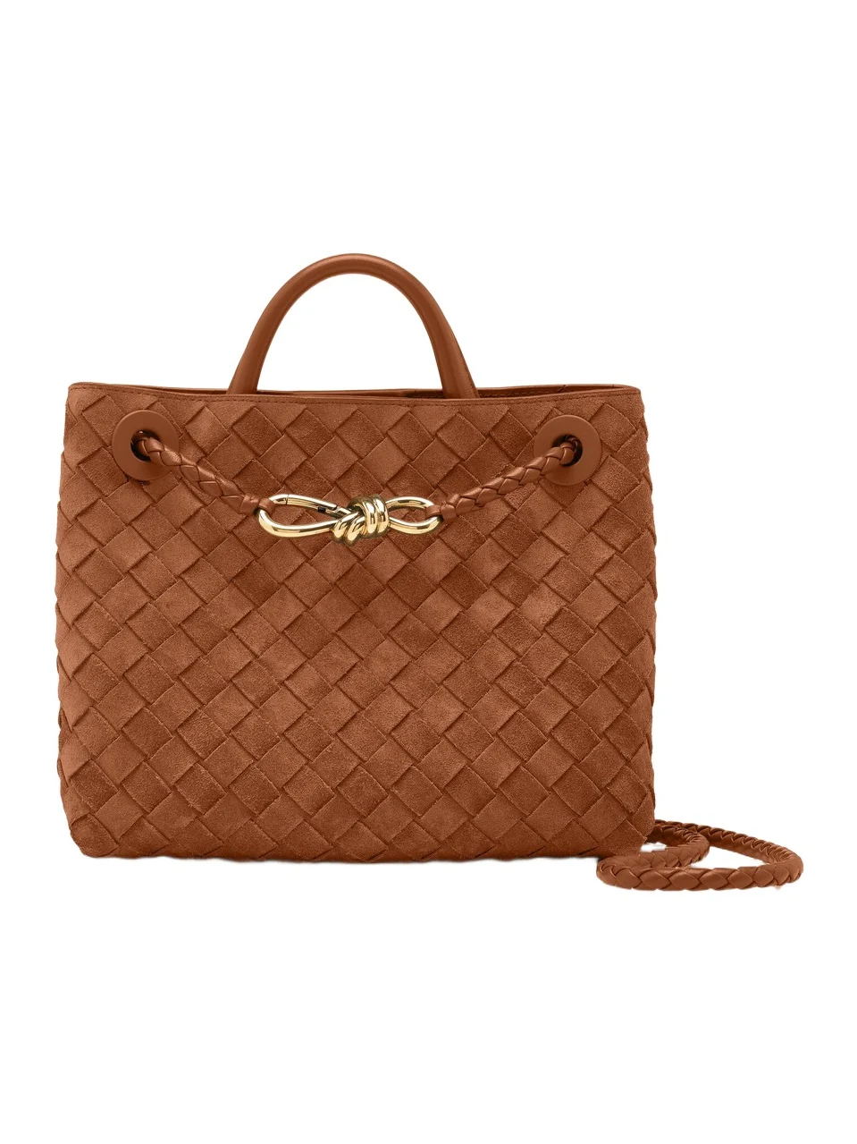 Small Andiamo Intrecciato Suede Bag Small Andiamo Intrecciato Suede Bag