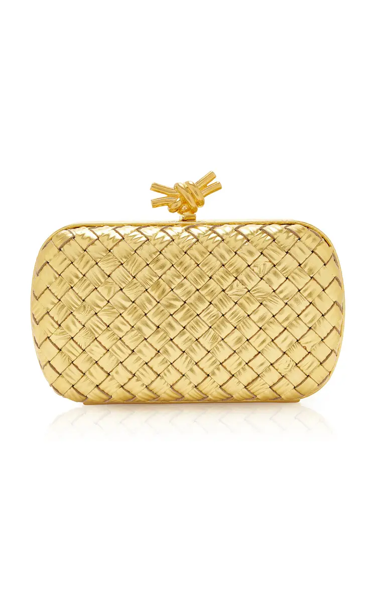 Bottega Veneta Knot Embossed-Leather Clutch | Thumbnail 6