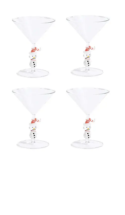The Favorites Snowman Sips Martini Glasses Set Of 4 | Image 1 The Favorites Snowman Sips Martini Glasses Set Of 4 | Image 1