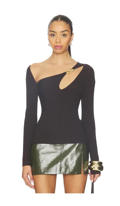 NICHOLAS Falda Asymmetrical Double Rin Rib Knit Top | Image 1 NICHOLAS Falda Asymmetrical Double Rin Rib Knit Top | Image 1