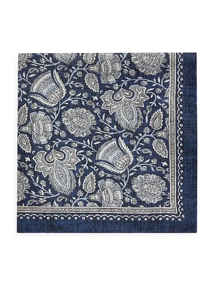 Men's Paisley Silk Pocket Square