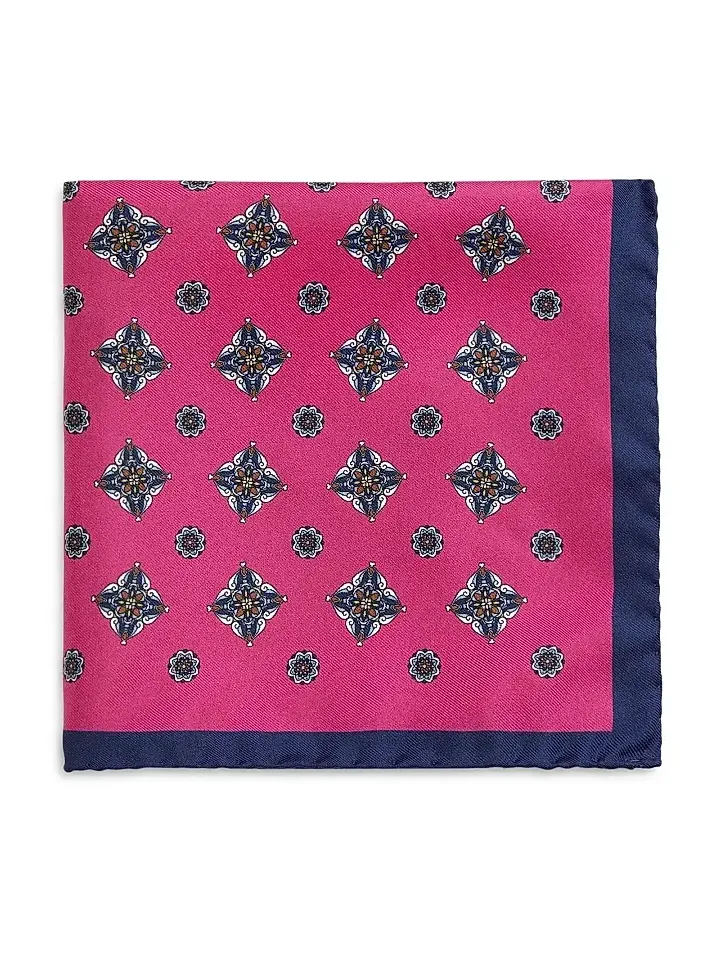 Men's Floral Silk Pocket Square