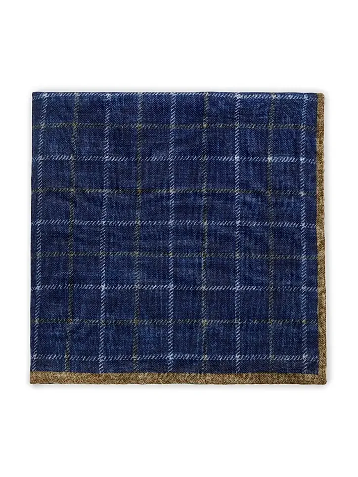 Saks Fifth Avenue Men's Plaid Silk Pocket Square