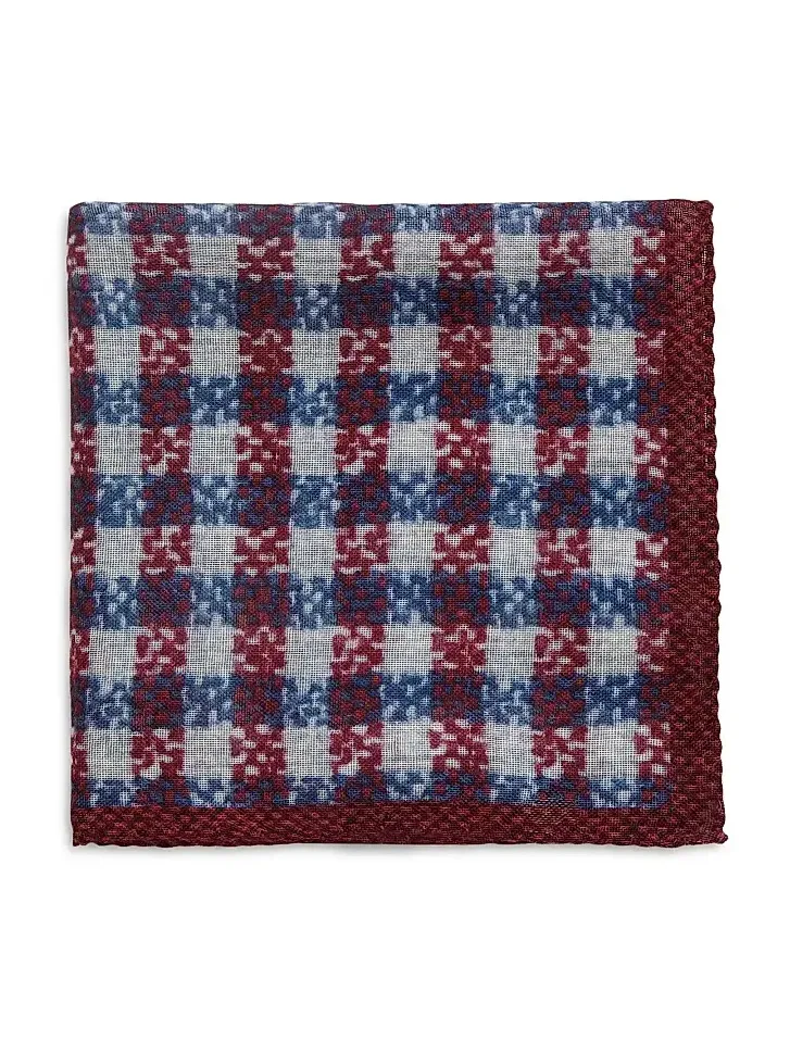 Saks Fifth Avenue Men's Plaid Silk Pocket Square