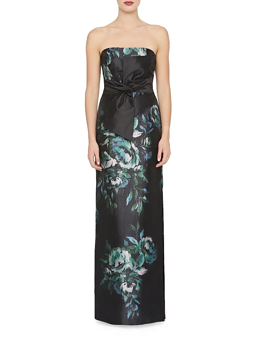 Kay Unger Women's Constance Floral Mikado Column Gown | Thumbnail 2 Kay Unger Women's Constance Floral Mikado Column Gown | Thumbnail 2
