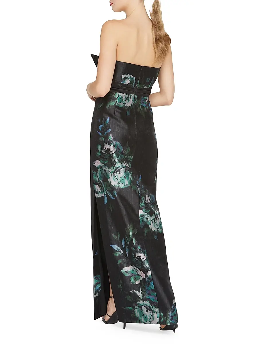 Kay Unger Women's Constance Floral Mikado Column Gown | Thumbnail 6 Kay Unger Women's Constance Floral Mikado Column Gown | Thumbnail 6