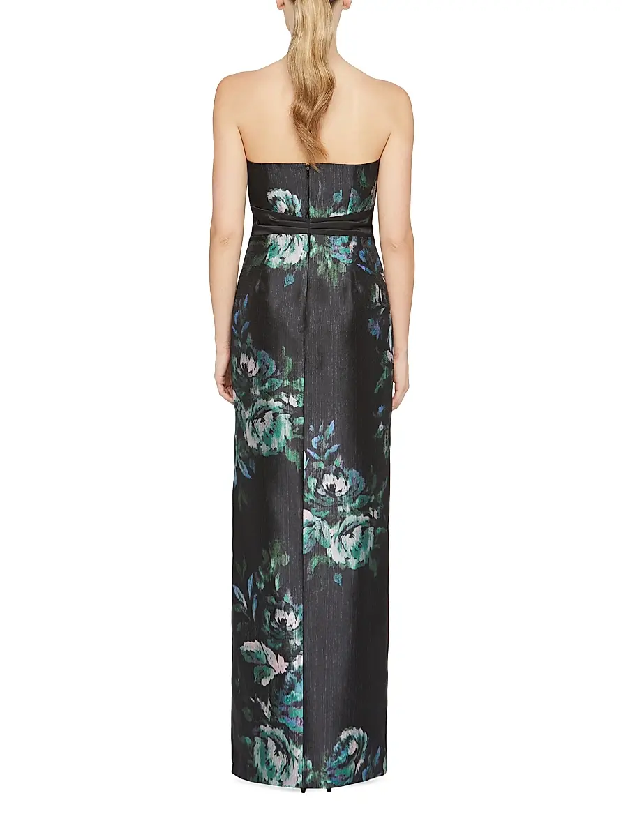 Kay Unger Women's Constance Floral Mikado Column Gown | Thumbnail 7 Kay Unger Women's Constance Floral Mikado Column Gown | Thumbnail 7