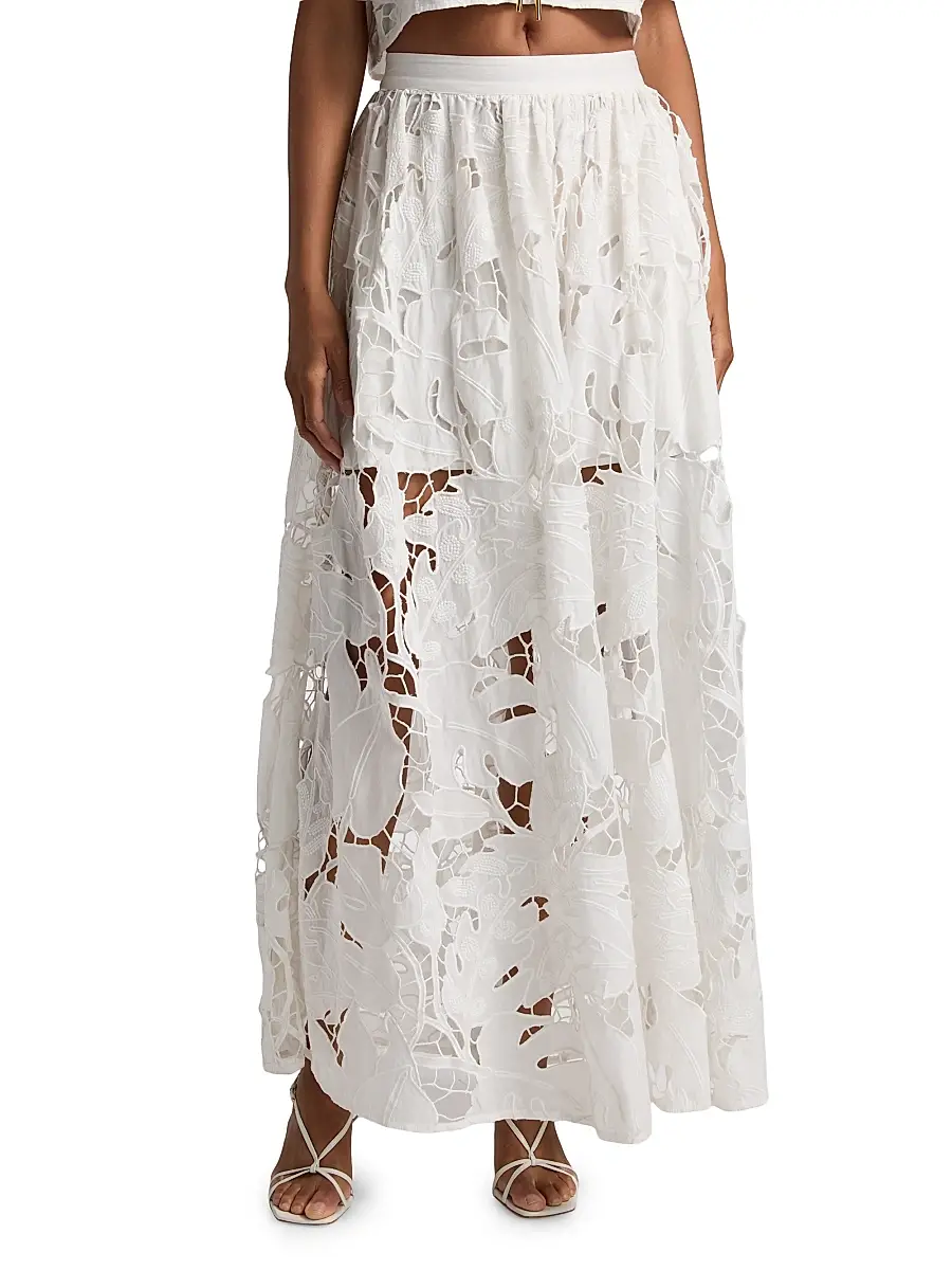 Amur Women's Mich Eyelet Maxi Skirt | Thumbnail 3
