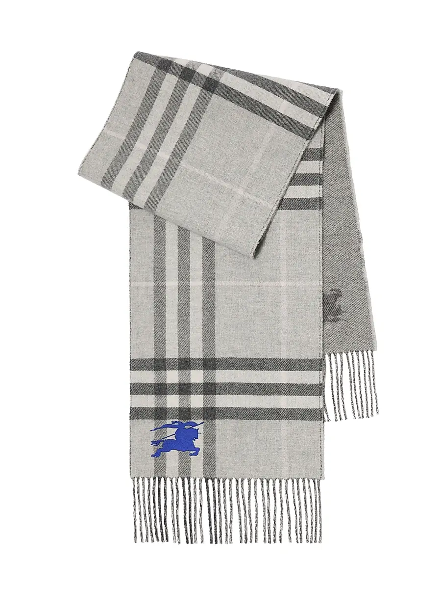 Burberry Women's Reversible Cashmere Scarf - Mitten Grey | Image 1 Burberry Women's Reversible Cashmere Scarf - Mitten Grey | Image 1