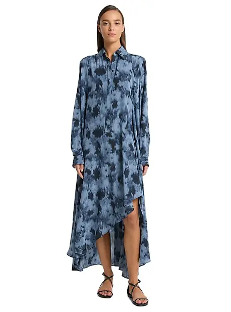 Michael Kors Collection Floral Chiné Silk Crepe De Chine Draped Caftan | Image 1 Michael Kors Collection Floral Chiné Silk Crepe De Chine Draped Caftan | Image 1