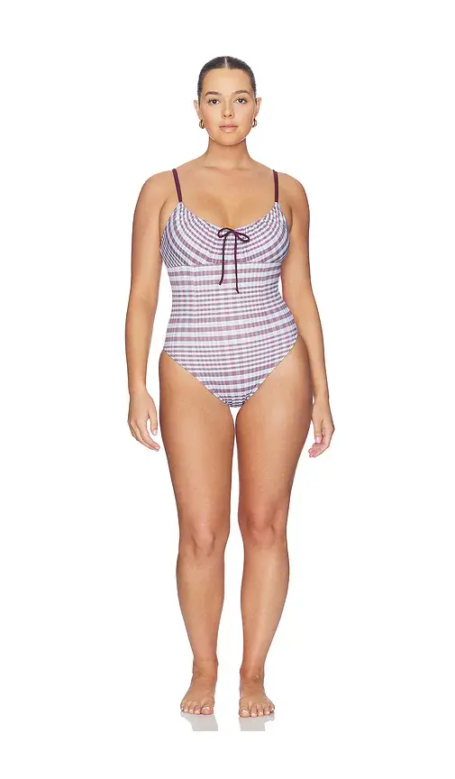 GOOD AMERICAN Plaid Drawstring One Piece Swimsuit | Thumbnail 2 GOOD AMERICAN Plaid Drawstring One Piece Swimsuit | Thumbnail 2