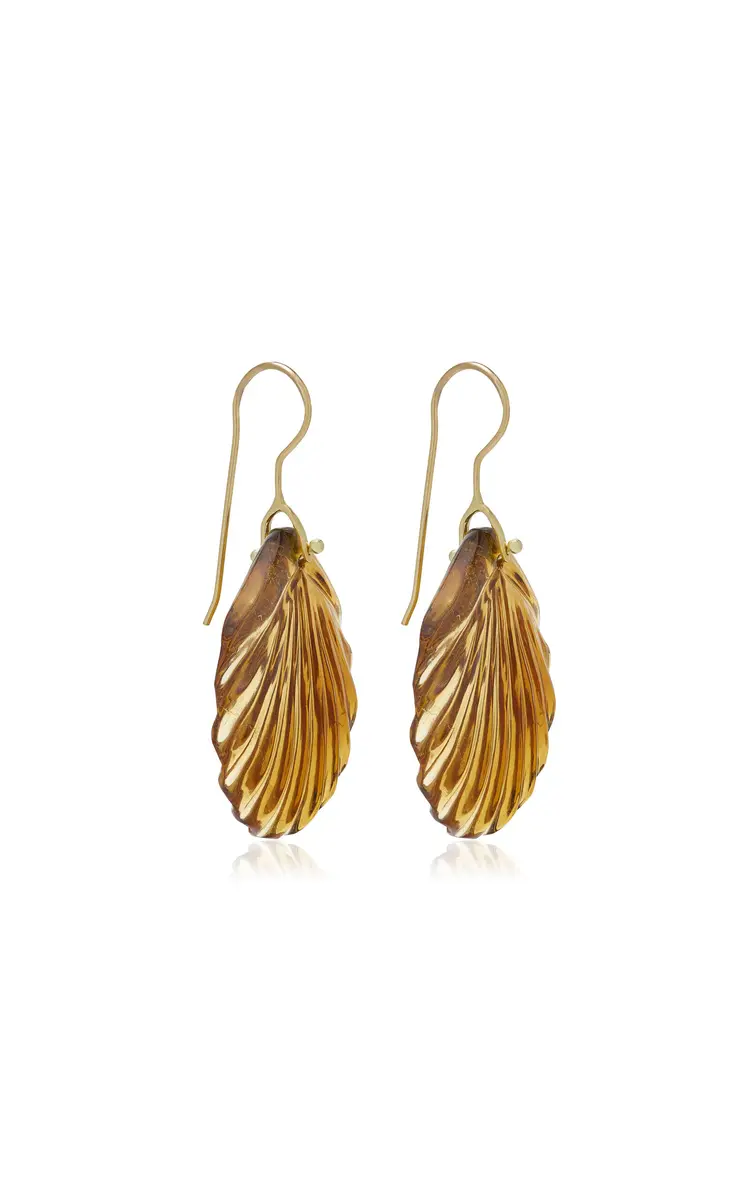 TEN THOUSAND THINGS Fan 18K Yellow Gold Citrine Earrings | Thumbnail 3 TEN THOUSAND THINGS Fan 18K Yellow Gold Citrine Earrings | Thumbnail 3