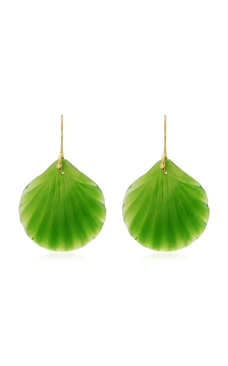 TEN THOUSAND THINGS Jade Fan Stone Earring | Image 1 TEN THOUSAND THINGS Jade Fan Stone Earring | Image 1