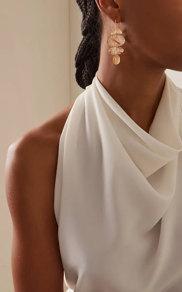 TEN THOUSAND THINGS Totem 18K Yellow Gold Quartz Earrings | Thumbnail 2 TEN THOUSAND THINGS Totem 18K Yellow Gold Quartz Earrings | Thumbnail 2
