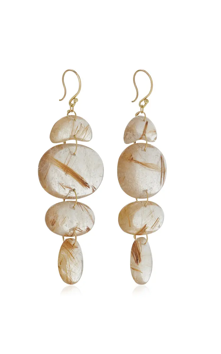 TEN THOUSAND THINGS Totem 18K Yellow Gold Quartz Earrings | Thumbnail 3 TEN THOUSAND THINGS Totem 18K Yellow Gold Quartz Earrings | Thumbnail 3