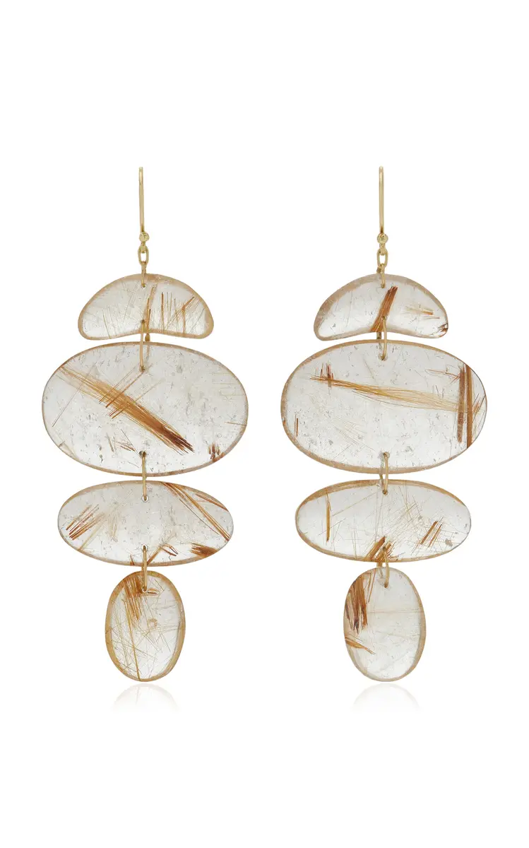 TEN THOUSAND THINGS Totem 18K Yellow Gold Quartz Earrings | Thumbnail 4 TEN THOUSAND THINGS Totem 18K Yellow Gold Quartz Earrings | Thumbnail 4