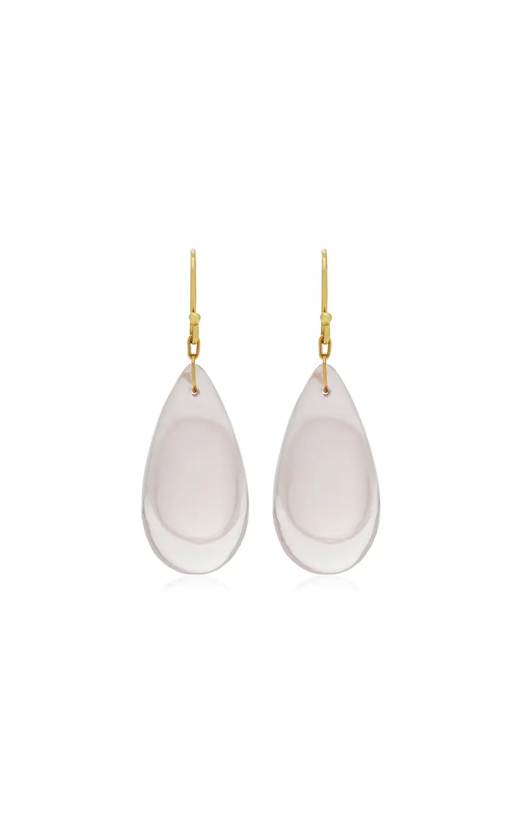 Droplet 18K Yellow Gold Quartz Earrings