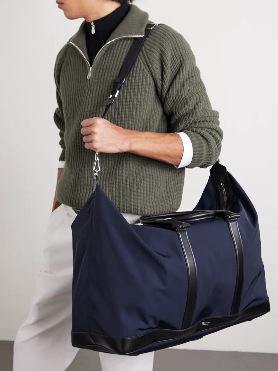 Tom Ford Leather-Trimmed Recycled-Nylon Weekend Bag - Men | Thumbnail 3 Tom Ford Leather-Trimmed Recycled-Nylon Weekend Bag - Men | Thumbnail 3
