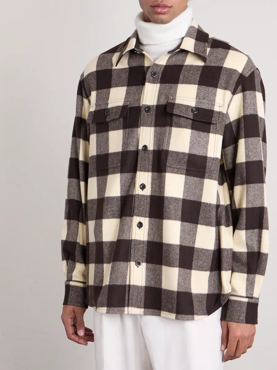 Ralph Lauren Purple Label Gable Checked Wool Shirt - Men | Thumbnail 3 Ralph Lauren Purple Label Gable Checked Wool Shirt - Men | Thumbnail 3