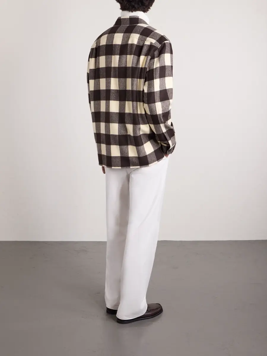 Ralph Lauren Purple Label Gable Checked Wool Shirt - Men | Thumbnail 4 Ralph Lauren Purple Label Gable Checked Wool Shirt - Men | Thumbnail 4