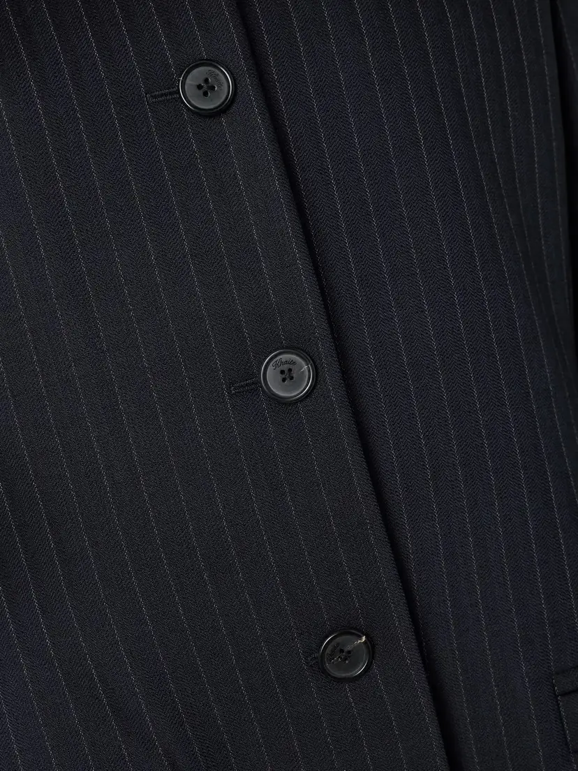Khaite Naran Pinstriped Herringbone Woven Blazer | Thumbnail 4