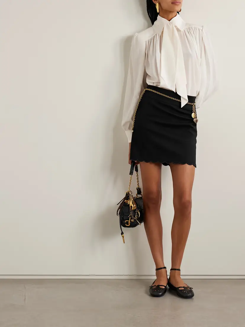 Chloé Scalloped Cotton-blend Mini Skirt | Thumbnail 2 Chloé Scalloped Cotton-blend Mini Skirt | Thumbnail 2