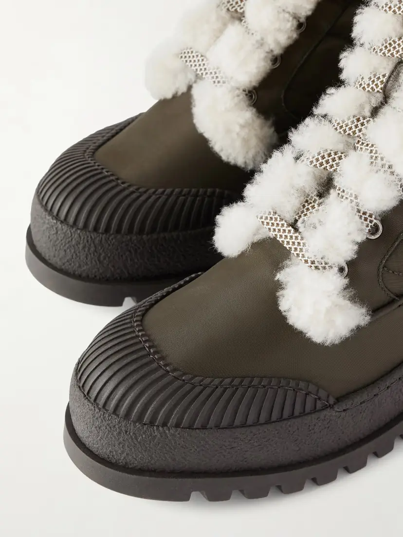 Aquazzura Glacier Shearling-lined Quilted Nylon And Leather Ankle Boots | Thumbnail 5