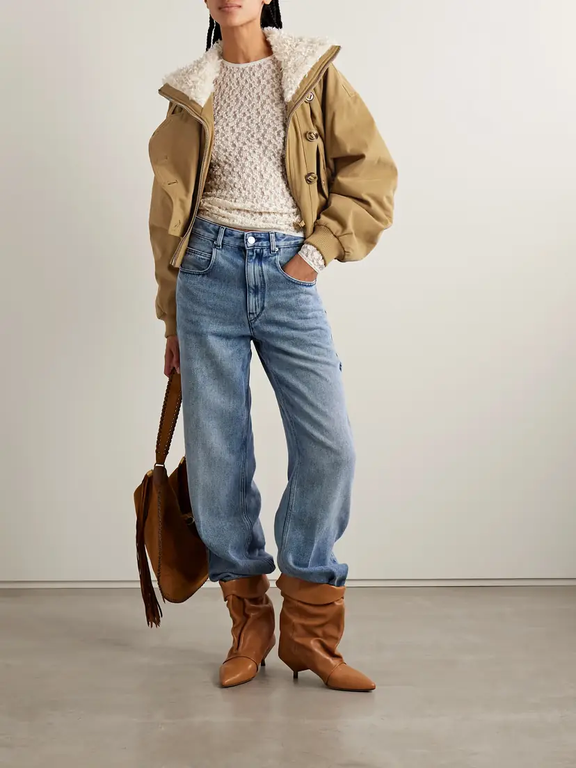 Marant Étoile Oana Fleece-trimmed Cotton-twill Jacket | Thumbnail 2