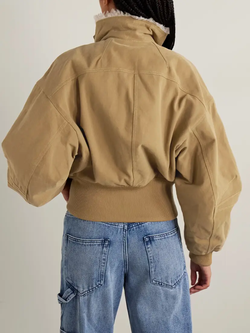 Marant Étoile Oana Fleece-trimmed Cotton-twill Jacket | Thumbnail 4