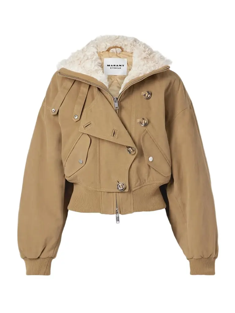 Oana Fleece-trimmed Cotton-twill Jacket