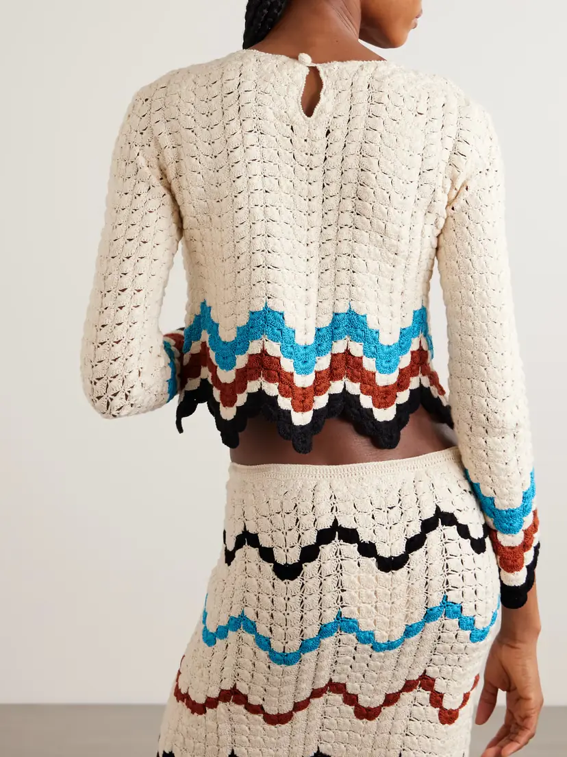 ESCVDO Safi Scalloped Crocheted Cotton Top | Thumbnail 3