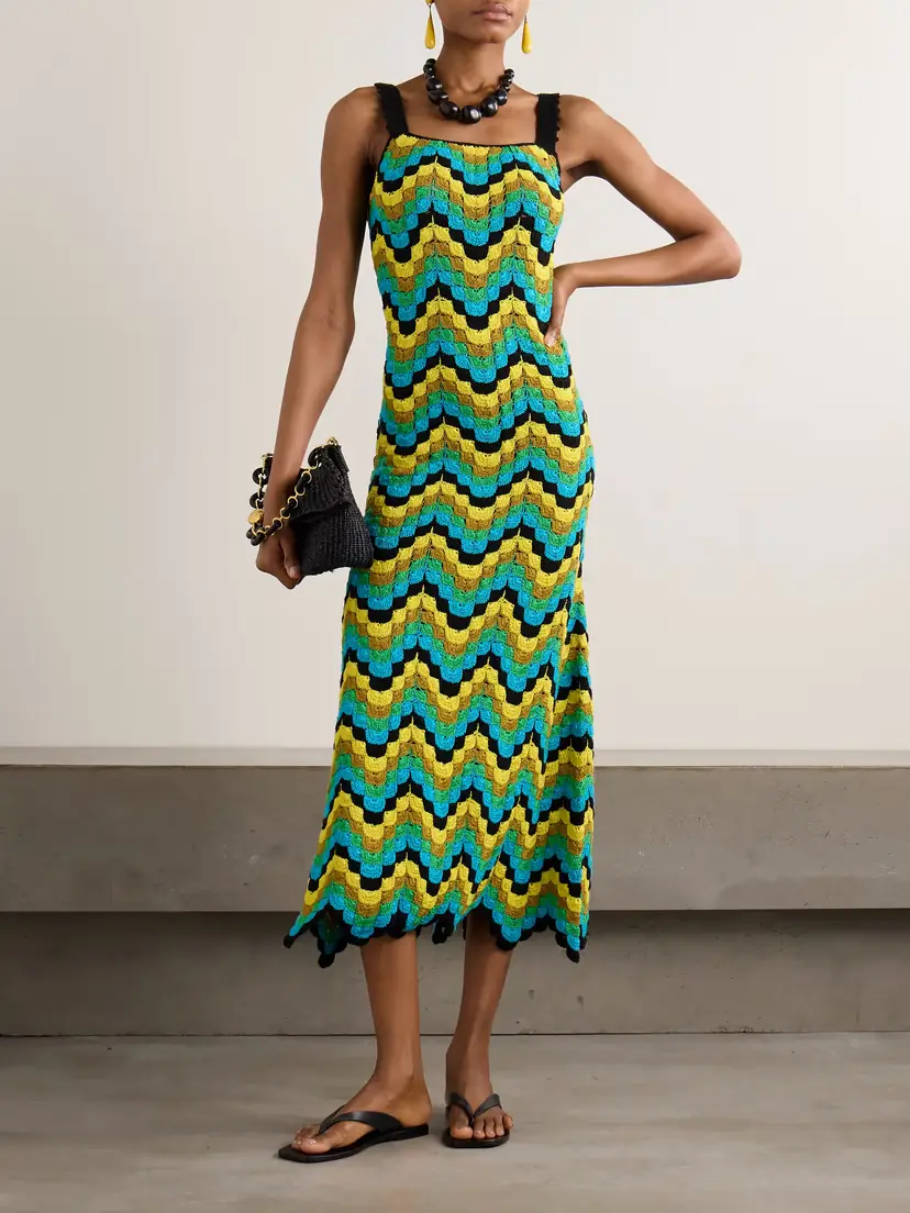 ESCVDO Marea Scalloped Crocheted Cotton Maxi Dress | Thumbnail 2