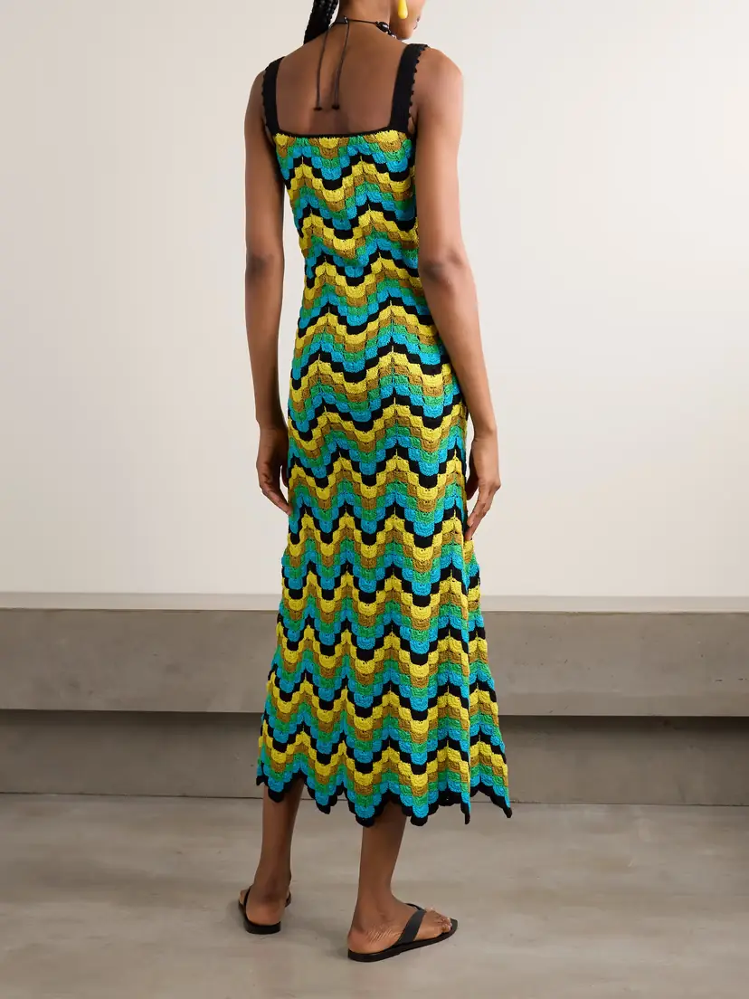 ESCVDO Marea Scalloped Crocheted Cotton Maxi Dress | Thumbnail 3