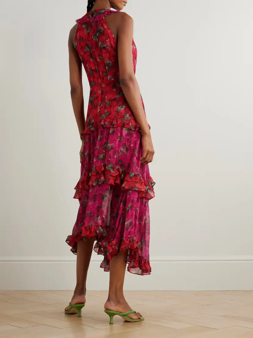 Saloni Jolie Tiered Floral-print Chiffon And Crepon Maxi Dress | Thumbnail 3 Saloni Jolie Tiered Floral-print Chiffon And Crepon Maxi Dress | Thumbnail 3